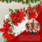 2pcs Christmas Garland with 20 LED Lights-6.5Ft Garland Christmas Decorations Indoor Multiple Mode Poinsettia Holly Per-Lit Christmas Garlands Battery Operated Garland for Mantel Stair Fireplace